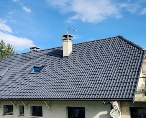 rénovation d'une toiture en Tuile ciment gris ardoise à Groisy en Haute-Savoie