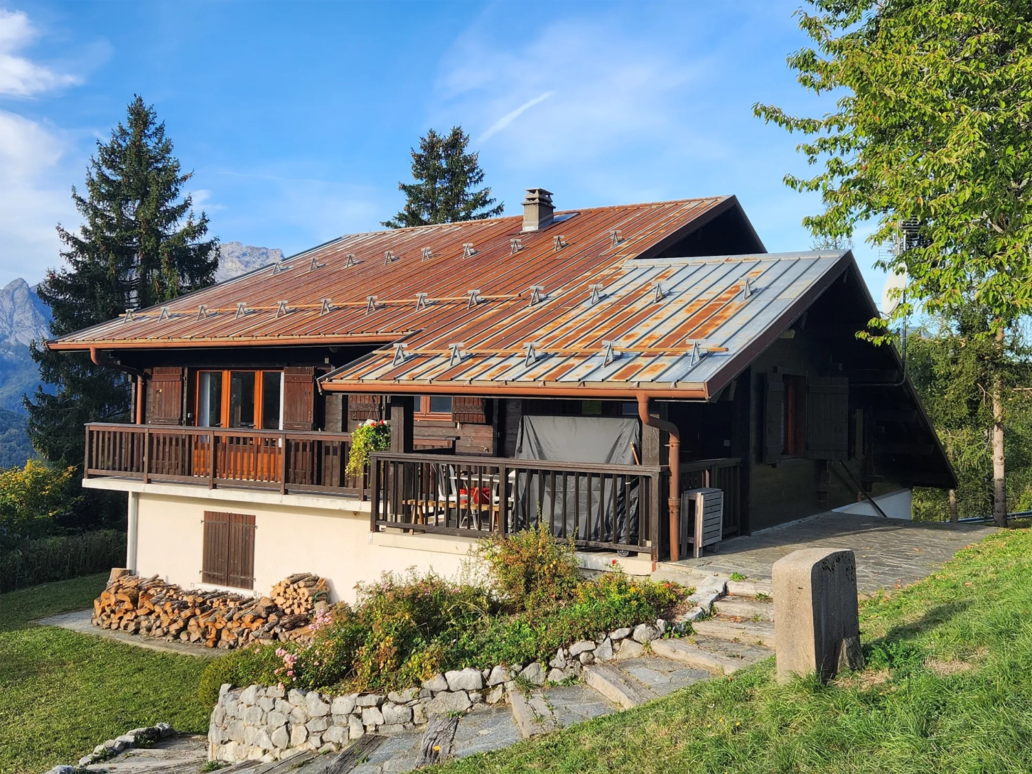 traitement toiture bac acier rouille savoie avant nettoyage